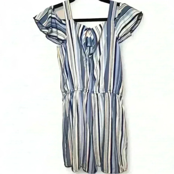 Lily Bleu - White/yellow/blues cold shoulder - romper - Girls size 12 - Picture 4 of 6